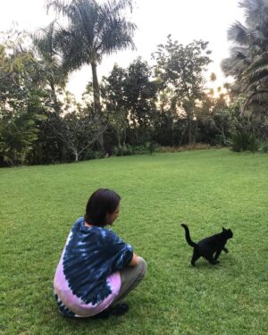 Kiki Sukezane Instagram - Bye Bye JIJI〜😭
ばいばいジジ
頑張れよ

私も頑張るわ💪

あ〜　さみし
Love you〜

#catlife#blackcat#thebigisland#luckytolivehawaii