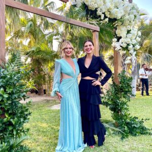 Kimberly Caldwell Instagram - Tied together forever. You have been my person for 35 years and it was an honor to walk down the aisle hand in hand, representing our cousin, even if the guests thought we were lesbian lovers. Half true for @kcaldwell425 🌈 #sistersister Love you Krusty ❤️ 
👗: @patbo