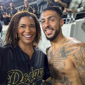 Kimrie Lewis Instagram - What a finish for our last home game before playoffs, led by this guy: @bouanga_20. Bravo @lafc 🖤💛 #hattrick