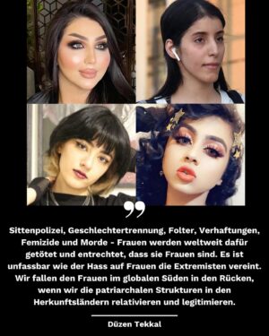 Klaas Heufer-Umlauf Instagram - Sittenpolizei, Geschlechtertrennung, Folter, Verhaftungen, Femizide und Morde -
Frauen werden weltweit dafür getötet und entrechtet, weil sie Frauen sind. Es ist unfassbar wie der Hass auf Frauen die Extremisten vereint. Wir fallen den Frauen im globalen Süden in den Rücken, wenn wir die patriarchalen Strukturen in den Herkunftsländern relativieren und legitimieren. 

Momentan erschüttern die aktuellen Fälle des Mordes an der irakischen Influencerin Om Fahad (Ghufran Mahdi Sawadi) und die Verurteilung der 29-jährigen Aktivistin und Fitnesstrainerin Manahel al-Otaibi in Saudi-Arabien zu elf Jahren Haft. Der Grund der Anklage gegen die Frauenrechts-Aktivistin ist ihre „unanständige“ Kleidung sowie ihre Aufrufe in sozialen Netzwerken, wie das System männlicher Vormundschaft in Saudi Arabien zu beenden. Auch die irakische Influencerin Om Fahad war immer wieder Anfeindungen und Hasskommentaren auf Social Media Posts ausgesetzt wegen ihrer Kleidung, weil sie tanzte und sich schminkte. Nun wurde sie direkt vor ihrem Zuhause kaltblütig erschossen. Sie hinterlässt ihren sechsjährigen Sohn. Zuvor wurde die Influencerin im Februar 2023 von einem Gericht zu sechs Monaten Gefängnis verurteilt unter dem Vorwand, dass ihre Videos „unanständige Äußerungen, die die Schamhaftigkeit und die öffentliche Moral untergraben“ enthalten würden. 

Auch der Fall der 16-jährigen Nika Shakarami in Iran, über den wir schon ausführlich berichteten, zeigt genau das. In der Islamischen Republik ist die Gender Apartheid und die Entrechtung, Tötung und Unterdrückung der Frauen und Mädchen Staatsdoktrin. 

Für uns mit HÁWAR.help geht es in unseren Frauenprojekten in Afghanistan und dem Irak in Kurdistan darum, Inseln für die Frauen zu schaffen in diesem Meer der Entrechtung. Keine Frau auf der Welt darf aufgrund ihres Geschlechts getötet werden. Wir sind froh, dass wir mehrere Schut�zhäuser für Frauen und ihre Kinder in der Nähe von Kabul betreiben können mit der Hilfe von unseren Partnerorganisationen vor Ort, so wie auch im Irak Möglichkeitsinseln schaffen zu können. Dafür setzen wir uns tagtäglich ein.