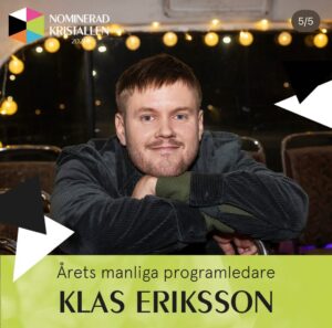 Klas Eriksson Instagram - Så otroligt stolt och glad över att vi fått två fina nomineringar för Leif & Billy och att lilla jag fått en nominering också. Det värmer i hjärtat ❤️