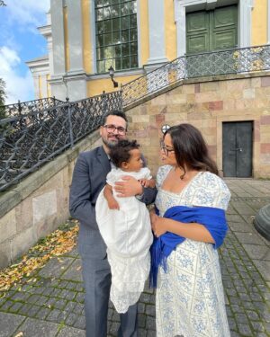 Kodjo Akolor Instagram - Beautiful day yesterday celebrating Zen’s first year in life with a baptism and ceremony in the same church where we got married 10 years ago - full circle of life and love with the people we cherish by our side 🤍👼🏽