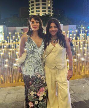Koel Purie Instagram - Sparkly & blue
Sassier than usual 
Bonafide #hustler 
Pose till u drop
#thearchies premiere #gratitude #grateful 

Dress @rahulmishra_7 (adding sass to my ass 😝)
Makeup @raashikashetty @mehakoberoi 
Hair @hairstoriesdianne 
Earrings @hanut101 
Styling @instarunkapoor @nehasibalkapoor 
Photos @shlok_ahuja20