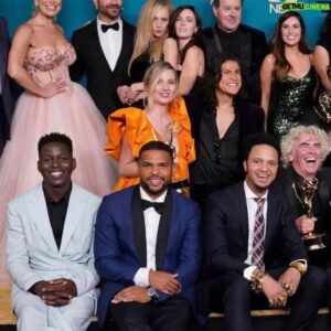 Kola Bokinni Instagram - And still…✨can’t wait to tell my grandkids about this night 🏆💫 

#emmys #tedlasso 
💙❤️