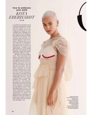 Kota Eberhardt Instagram - Looking like a fresh orange slice during halftime in the July issue of @allure 🍊💦 and I don’t know what’s more surreal... that I’m sharing a spread with GAYLE KING or that my little brother told me I’m the coolest person he knows and he’s proud of me. Honored to be named an indigenous trailblazer and New Face of American Beauty🌹Link in bio on newsstands now🗞🍊 fire by @coletteaphoto