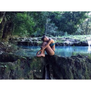 Kota Eberhardt Instagram - Semuc Champey, which in the language of the Maya people means “💧sacred water,” is a massive limestone formation -- a series of stepped pools and waterfalls ranging in color from emerald to seafoam green. Another name for it might well be heaven. But Hell would be a good name for the rock-strewn, dusty, desolate road that brought us there. Between negotiating our tickets to taking four different trucks in, a gripping cliff-skirting 7 hours went by as we went further into the Jungle, until we could say we succeeded in reaching one of the most remote places of the country 🙈 cc: @alexvnderblvck #wannagetaway? #aquafiend #allinthenameofnowhere #wheretheYogisGoToBeFound #notextszone #stairwaytoheaven #indianajonesattitude  #semucchampey #guatemala #travel #lonelyplanet #forthecrowdedmind