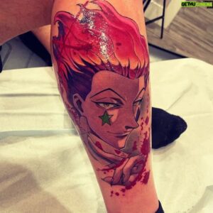 Kris Moutinho Instagram - did something impulsive😬 I want to thank my homie @andylargetattoo  for hooking me up with this amazing piece of art you surely are a master of your craft thank you 7 1/2 hours in a chair didnt think i could do it but thank you and @trigga__tris  for getting me through
.
.
.
#soulless #hisoka #hunterxhunter #anime #thekillerinsideme