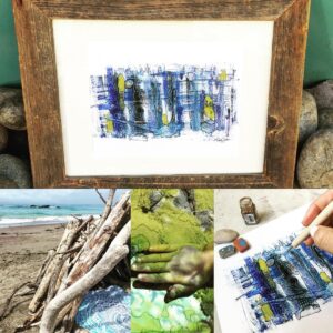 Krista Sutton Instagram - Happy Monday IG Friends! 🌊 ‘Tidepools’
9”x12” 
Watercolor, Ink and gold lacquer on paper
🌊 🐬🐠🌱🌫⛰☀️🐚🌊
(Middle image is an augmented reality topography sandbox where kids can manipulate topography and weather patterns.....from the Kids’ Museum here on our vacation! #sanluisobispo)
DM for more art info! (Frame not included but we can arrange:))
☀️ #natureinspired •
•
•
•
#multicreative #actress #singer #illustratorlife #artlife
#penandink #watercolorandink #illustration #laactress #stylist #Creativityfound #homeinthestudio #handsandhustle #lacreative #etsysellersofinstagram #etsyshop #eclecticdecor 
#creativemommy #showyourwork #illustratedart #mycreativebiz #whatwomencreate 
#artistmeetsmother #yourcreativeworkspace
#discoversomethingnew 
#carveouttimeforart