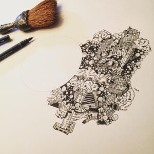Krista Sutton Instagram - Swipe for zoom out.  This is gonna be a big‘ un! (This requires some thumb icing after long sessions ❄️)
•
Sneaking in a mini session now before a night out!  What’s up with everyone? Happy long weekend here in the US everyone. •
•
•
#multicreative #actress #singer #illustratorlife #artlife #unipinart 
#penandink #illustration #laactress #stylist #photostylist #Creativityfound #homeinthestudio #handsandhustle #lacreative #etsysellersofinstagram #etsyshop #eclecticdecor #vintagedecor 
#creativemommy #showyourwork #blackworknow #inkfeature #illustratedart #mycreativebiz #whatwomencreate 
#artistmeetsmother #yourcreativeworkspace
#discoversomethingnew 
#suttoncreative
