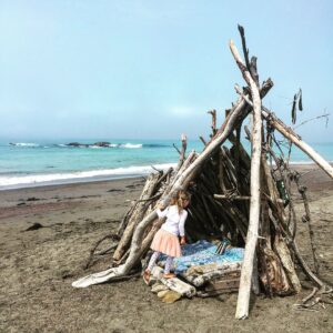 Krista Sutton Instagram - Sometimes you need to just put everything the heck down, head to the beach, find yourself a little driftwood house and crawl around on your hands and knees with the littles and look for moonstones. 🌙 🌊 #worktomorrow #natureinspired #fillyourselfup #creativemommy #alwayswearatutu •
•
•
•
•
#multicreative #actress #singer #illustratorlife #artlife
#penandink #watercolorandink #illustration #laactress #stylist #Creativityfound #handsandhustle #lacreative #etsysellersofinstagram #etsyshop  #showyourwork #mycreativebiz #whatwomencreate 
#artistmeetsmother #yourcreativeworkspace
#discoversomethingnew #findyourinspiration