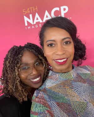 Kristen Ariza Instagram - First NAACP Image Awards 🤩 Beyond thrilled that it was in support of one of the most talented peeps on the planet @janinenabers for her upcoming series @swarmonprime 🐝🐝🐝 which she wrote alongside #donaldglover ✍️ Gonna be worth the buzzzz for sure Love you J9 🫶🏾 Super Proud 
📺 All episodes from March 17

Stylist: @maxmagpie 
Hair: Moi 💁🏾‍♀️
Makeup: Moi 💄 

@naacpimageawards #primevideo #bgm #servinglewks on that #yellowcarpet 💫 #J9 & #K10 #visionboarding2023