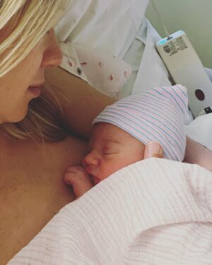 Kristen Hager Instagram - Jolene Jones. If the speed and determination with which you came into this world is any indication, then you will move mountains my girl. My water broke suddenly shortly after 1am on Tuesday night, and less than 5 hours later you were in my arms. Your Dad and I barely made it through the hospital doors. You’ve exploded our hearts into a trillion pieces. Thank you for choosing me to be your Mom.