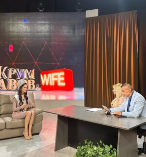 Kristiyana Yordanova Instagram - Everyday is an opportunity to step out of your comfort zone ❤️‍🔥

I was honoured to be invited as a guest on the Krum Savov show aired live on 7/8 TV. 

I discussed how incredibly excited I am to represent Bulgaria on the Miss World stage ❤️. I am proud of my heritage and my roots, and I will do my best to show how beautiful my home country is!🫶 

I also talked about my foundation, Woman Squared a central part of who I am and my purpose! Speaking about prevention of destructive relationships with the young generation, and their root cause. 

I am so thankful to stand here, and be the voice for so many women and children who are silenced, and are suffering the consequences of destructive relationships.

I want to say a special thank you to @bedroombeautystudio, because @makeup.cveti.borisova and @max_nago create magic together ❤️‍🔥