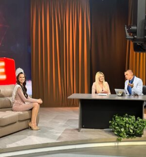 Kristiyana Yordanova Instagram - Everyday is an opportunity to step out of your comfort zone ❤️‍🔥

I was honoured to be invited as a guest on the Krum Savov show aired live on 7/8 TV. 

I discussed how incredibly excited I am to represent Bulgaria on the Miss World stage ❤️. I am proud of my heritage and my roots, and I will do my best to show how beautiful my home country is!🫶 

I also talked about my foundation, Woman Squared a central part of who I am and my purpose! Speaking about prevention of destructive relationships with the young generation, and their root cause. 

I am so thankful to stand here, and be the voice for so many women and children who are silenced, and are suffering the consequences of destructive relationships.

I want to say a special thank you to @bedroombeautystudio, because @makeup.cveti.borisova and @max_nago create magic together ❤️‍🔥