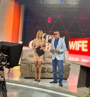 Kristiyana Yordanova Instagram - Everyday is an opportunity to step out of your comfort zone ❤️‍🔥

I was honoured to be invited as a guest on the Krum Savov show aired live on 7/8 TV. 

I discussed how incredibly excited I am to represent Bulgaria on the Miss World stage ❤️. I am proud of my heritage and my roots, and I will do my best to show how beautiful my home country is!🫶 

I also talked about my foundation, Woman Squared a central part of who I am and my purpose! Speaking about prevention of destructive relationships with the young generation, and their root cause. 

I am so thankful to stand here, and be the voice for so many women and children who are silenced, and are suffering the consequences of destructive relationships.

I want to say a special thank you to @bedroombeautystudio, because @makeup.cveti.borisova and @max_nago create magic together ❤️‍🔥