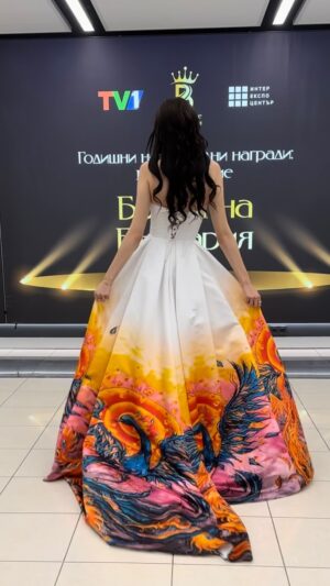 Kristiyana Yordanova Instagram - Wrapped in this dress, I’m reminded of my journey of rebirth and renewal. 🌟 The phoenix, my guiding symbol for 2024, represents my resilience and transformation. Just like the mythical bird, I’ve emerged from challenges stronger and ready to soar. 🔥 

#PhoenixRising #NewBeginnings #empowered