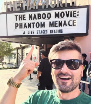 Krystina Arielle Instagram - Celebrating 25 years of Phantom Menace playing Fake Amidala AND Mace Windu?! I call that a win, dude. Thank you @cotnoir , @thestarwarsminute , @dynastytypewriter and the absolutely Stellar Cast and Crew of this live reading. I laughed so hard my sides hurt. 💞 
·

Makeup: @bonnieeliz_ 
Dress: @elhofferdesign 
#thephantommenace #naboomovie