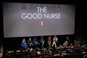 Krysty Wilson-Cairns Instagram - Thank you @theacademy and #andrewgarfield for hosting this screening and Q&A of @netflixfilm #TheGoodNurse in LA. Glam by the amazing @kerrieurban and styling by @holly_macnaghten @apc_paris jumpsuit and  @malonesouliers shoes #eddieredmayne #nnamdiasomugha #tobiaslindholm