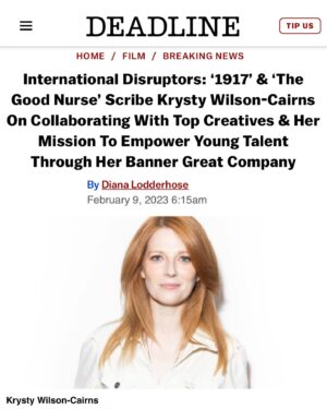 Krysty Wilson-Cairns Instagram - Thanks @dianalodderhose for such a fun interview and this lovely article in @deadline and thank you so much to @universalpictures for being the dream creative collaborators / partners / film-making experts and for making @greatcompanyltd a reality. Exited for what *great* things we are cooking up… PS I love Kimura Ramune soda, this was not a paid product placement, but it could be.