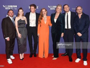 Krysty Wilson-Cairns Instagram - The Good Nurse Premier at @britishfilminstitute #LFF A.K.A the night I casually stood in between #eddieredmayne and @darrenaronofsky  Thank you so much to the amazing team. makeup by @joepickeringtaylor hair by @bjornkrischker and styling by @holly_macnaghten jewels from @stephenwebsterjewellery