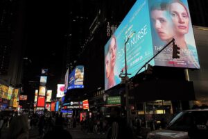 Krysty Wilson-Cairns Instagram - Sorry I had to post this billboard again, but look this time it’s at night! @netflixfilm #TheGoodNurse towering over #timessquarenyc shot on my #leciaq2 #jessicachastain #eddieredmayne #tobiaslindholm