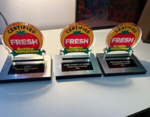 Krysty Wilson-Cairns Instagram - Just casually dropping that films I’ve written are three for three certified fresh on @rottentomatoes  On display now @greatcompanyltd HQ #1917movie #lastnightinsoho #thegoodnurse #rottentomatoes🍅