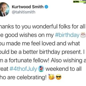Kurtwood Smith Instagram - 🙏🎂& 🎉🇺🇸