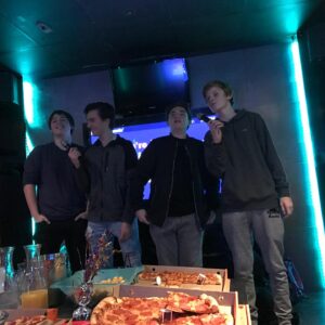 Kyle Meagher Instagram - Anne Week Part 3: Off Set!

Pic 1 was from a little science museum fun! (I am one with the log) 
Pic 2 was watching the Anne vs Handmaid’s Tale hockey games! 
Pic 3 was during the season 3 wrap party (Jacob and I really are almost as tall as the CN Tower)
And pic 4 was karaoke night!! (Sounded amazing btw) 

Till later!
Kyle (Paul 1) 

#actor #acting #awae #annewithane #RecitingShakespeareInPic2 #YeaWeSangAheadByACenturyAtKaraokeNight
