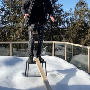 Kyle Meagher Instagram - Lonely Island ❄️🏝
I have a couple candles to giveaway!! 
Repost or story my song Candle, tag me, and I’ll pick a winner!! #KyleMeagherScentedCandles #NotGuaranteedToSmellLikeKyleMeagher 

#snowy #snow #winter #canada #actor #musician #WinterWonderland #ThisStoolHasBeenSittingInTheSnowForLikeWeeks #SoISaid #LMAO! #PhotoshootTime 😎