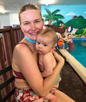 Kym Jackson Instagram - Jaxx’s first swimming lesson!!! 

He did so great (aka didn’t cry or drown)!!! 

😻😻😻

#swimschool #jumpswimschools #babyswimming #babyboy #babyswim #mumlife #mumbod #mombod #3monthsold #nofilter