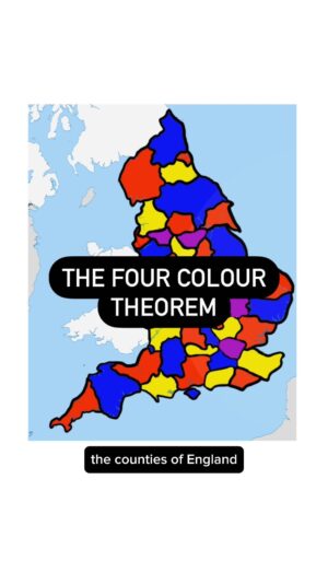 Kyne Santos Instagram - The four colour theorem: four colours are sufficient for colouring in a map so that no two adjacent regions have the same colour (adjacent meaning that they border at an edge with non-zero length, not simply a corner)