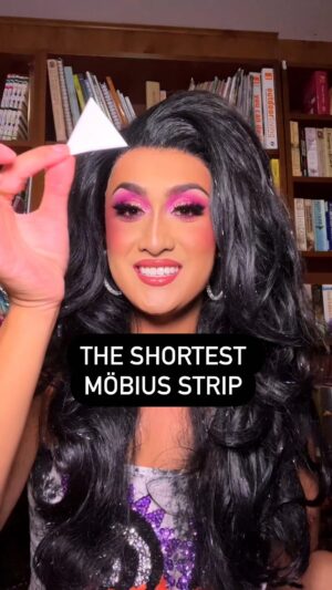 Kyne Santos Instagram - Math news: this is what the shortest paper Möbius strip looks like! (Relative to the width of course) It was just proved last month, September 2023 by Richard Schwartz, and the proof is pretty easy to follow too! Another vid on that coming tomorrow!