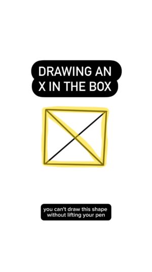 Kyne Santos Instagram - Why it’s impossible to draw an x in a box with one pencil stroke, explained using graph theory!