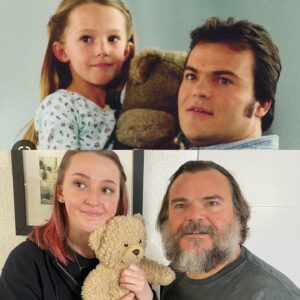 Kyra Elise Gardner Instagram - Happy Birthday to the hilarious @jackblack 🎉 It was so nice to finally meet since I’ve been mistaken for my sister (who had a scene with him in Shallow Hal) my entire life. Swipe for evidence that I am indeed not my sister and a wholesome recreation of them 20 years later! 🥰 #shallowhal