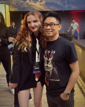 Kyra Elise Gardner Instagram - Meet your heroes 🖤 But only if they are James Wan because he is just as wonderful as you’d hope 🙏🏻 #insidious #deadsilence #theconjuring #saw