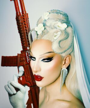 La Grande Dame Instagram - The bride is not to be f* with 

The business at the front party at the back look actually became the first single cover for “ACCORDS” thanks to @nathanselighini

ACCORDS IS AVAILABLE TO STREAM EVERYWHERE 🤍

Dress by @ladymissboo 
Hair by @parizhair