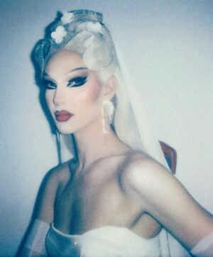 La Grande Dame Instagram - The bride is not to be f* with 

The business at the front party at the back look actually became the first single cover for “ACCORDS” thanks to @nathanselighini

ACCORDS IS AVAILABLE TO STREAM EVERYWHERE 🤍

Dress by @ladymissboo 
Hair by @parizhair