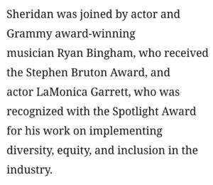LaMonica Garrett Instagram - Swpie ⬅️ Thank you @lonestarfilmfest  for an amazing weekend, showcasing our film @5697pounds and for an amazing night at the Gala where I received the Spotlight Award for Diversity and Representation in film and television. Alongside #taylorsheridan and @ryanbinghamofficial #representationmatters And thank you @hoteldrover for the hospitality, loved the hotel, and we'll definitely be back. Anyone staying in the #fortworth area, visiting the #hoteldrover is a must 🤠 
@yellowstone @1923official #1883TV #bassreeves  @101studiosco @paramountplus #lonestarfilmfestival
'The Road To #yellowstonetv Began in Fort Worth.'