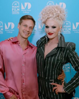 Lady Camden Instagram - We come to this place for Magic 🪄 Thank you Miami Film Festival for having us and for screening the east coast premiere of @ladylikethemovie ! Thanks are in order to you @tonyrojas27 for helping me get a new phone! You are my hero ❤️ Also such a joy to get to meet @ultranatemusic 😍
.
.
.
Suit by @snackum_dackum 
Hair by @wigsbytips