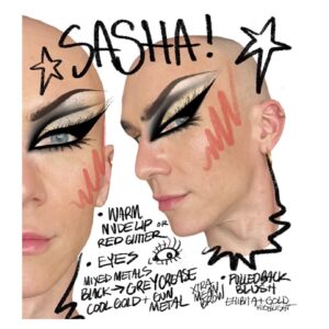 Laila McQueen Instagram - Did y’all catch the show in last weeks episode of @werehere ?!
Here’s a few close ups and concepts from my time on set this episode. Had the privilege of closing out in TN by painting the lovely faces of @sashavelour and @veronica.p679 <33 
-
Don’t miss out on the next episode this week as we head to Oklahoma and also welcome @latriceroyale to the we’re here family!
-
-
Hair @wigsandgrace 
Dress @marcosquared @diegomontoyastudio 
Gloves @zoeziegfeld