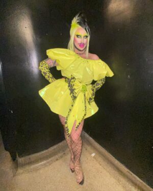 Laila McQueen Instagram - You can probably tell but appetizers are where I really express myself. 
-
-
Hair @wigsandgrace butchered by me 
Dress @christopherjohnrogers 
Tailoring @theladyhyde 
Bow & gloves by me 
Eyes @ardellbeauty @kimchichicbeauty @sensoriumbeauty @shroudcosmetics 
Lips @danessa_myricks 
Blush @sugarpill