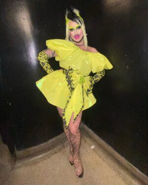 Laila McQueen Instagram - You can probably tell but appetizers are where I really express myself. 
-
-
Hair @wigsandgrace butchered by me 
Dress @christopherjohnrogers 
Tailoring @theladyhyde 
Bow & gloves by me 
Eyes @ardellbeauty @kimchichicbeauty @sensoriumbeauty @shroudcosmetics 
Lips @danessa_myricks 
Blush @sugarpill