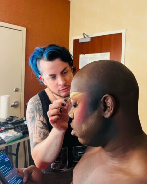 Laila McQueen Instagram - Last weeks stop on @werehere brought us to St George Utah, where we had one of my personal favorite entrance looks. 
The directive was mimic the organic nature of where we would be shooting and I’m just obsessed with what the whole team did to achieve this entire look. Very proud of all of us <3
-
The makeup I did is heavily inspired by the incomparable talents of @naezrahlooks - Truly one of the best makeup artist out there and have been in complete awe of their mind and work for years. 
Hair @wigsandgrace 
Outfit @realdominocouture