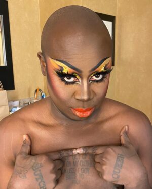 Laila McQueen Instagram - Last weeks stop on @werehere brought us to St George Utah, where we had one of my personal favorite entrance looks. 
The directive was mimic the organic nature of where we would be shooting and I’m just obsessed with what the whole team did to achieve this entire look. Very proud of all of us <3
-
The makeup I did is heavily inspired by the incomparable talents of @naezrahlooks - Truly one of the best makeup artist out there and have been in complete awe of their mind and work for years. 
Hair @wigsandgrace 
Outfit @realdominocouture