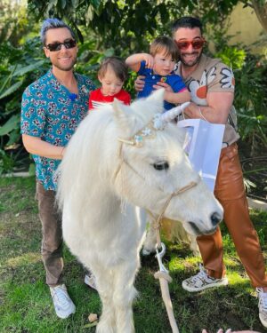 Lance Bass Instagram - Double the dads, double the Father’s Day celebration! Happy Dada Day @michaelturchinart ❤️