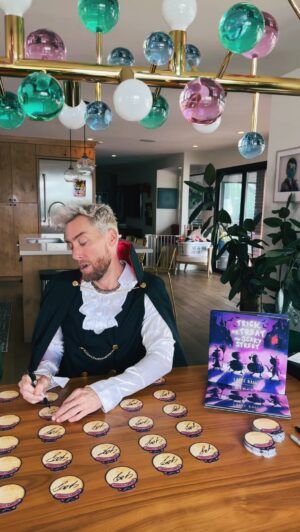 Lance Bass Instagram - Hand-cramp central over here, but it’s all worth it! Trick or Treat on Scary Street hits shelves July 23rd. Halloween’s coming a little early this year👻