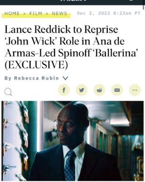 Lance Reddick Instagram - Charon is back… (more in my Stories) #Ballerina @lionsgate @variety