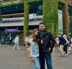 Lara Dutta Instagram - Day 1 of Wimbledon done and dusted! I feel so privileged to enjoy this Mecca of tennis alongside my amazing man @mbhupathi , who every time he enters these gates, feels like he’s come home! 🥰. And to now enjoy it with our daughter, who loves it as much as him!! 🥰🥰🥰. 

@nagalsumit played some top quality tennis yesterday! Played his heart out!