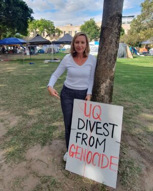 Larissa Waters Instagram - Calling all UQ students! The UQ Union has called a general meeting tomorrow night the 29th of May at 6pm!

If you are currently enrolled as a UQ student, you will be able to vote on the three questions:

1. Should UQ sever ties with companies that supply the Israeli Defence Force?
2. Should UQ shut down the Boeing centre?
3. Should UQ financially divest from Israel?
A General Meeting is the union’s highest decision making body. If the students at the meeting vote yes to these questions it will become the official position of the UQ Union, but it is absolutely critical that there are 300 students in attendance at the meeting.

This is the student body’s chance to remind the university that their top priority should be accountability to their students. I implore all students to show up, bring your student card and vote YES for justice for Palestine!