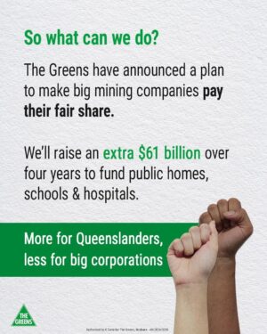 Larissa Waters Instagram - Today the @queenslandgreens have launched a plan to take back $61 billion from big mining companies. Here's everything you need to know.